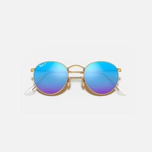 Ray-Ban Sunglasses with Gold Frame and Blue Lenses
